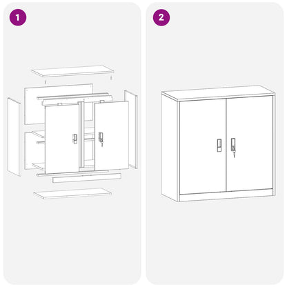 Aufbewahrungsschrank Weiß 90 x 40 x 90 cm Stahl