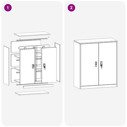 Aufbewahrungsschrank Olive Grün 90 x 40 x 105 cm Stahl