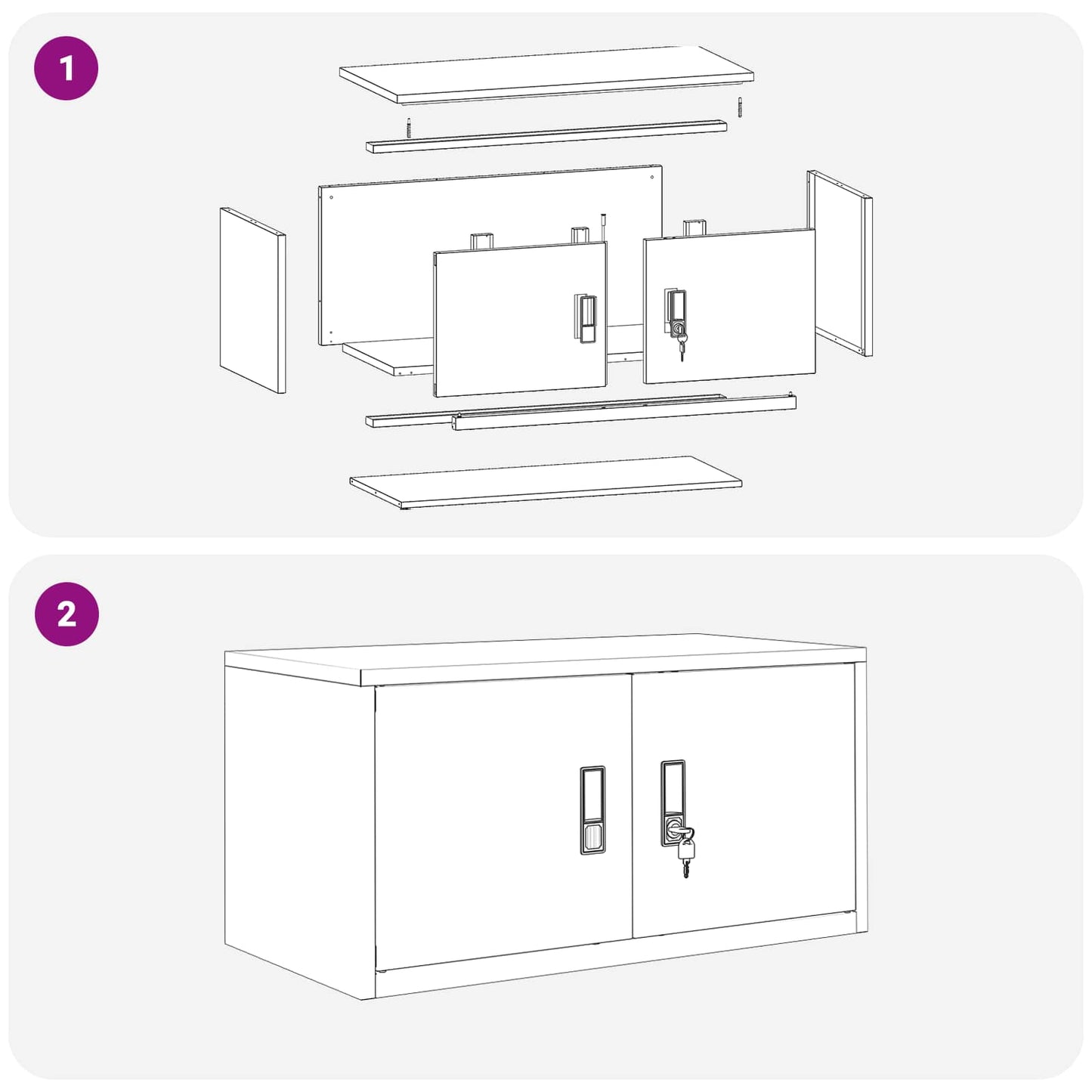 Aufbewahrungsschrank Senfgelb 80 x 40 x 40 cm Stahl