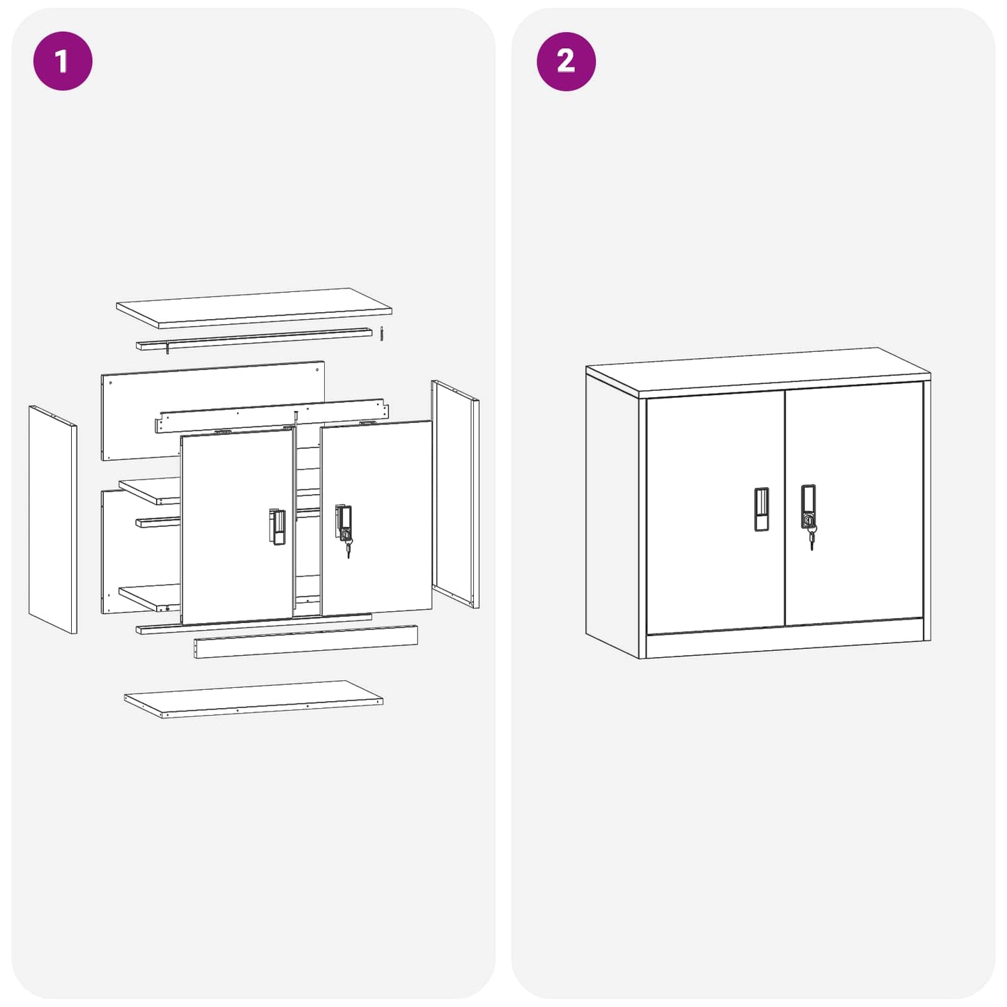 Aufbewahrungsschrank Senfgelb 80 x 40 x 70 cm Stahl