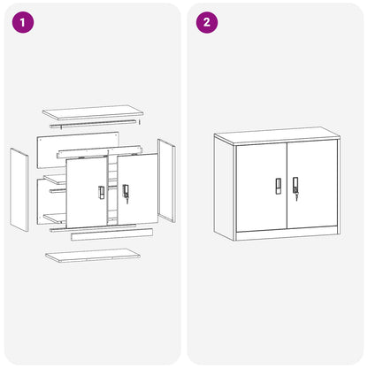 Aufbewahrungsschrank Senfgelb 80 x 40 x 70 cm Stahl