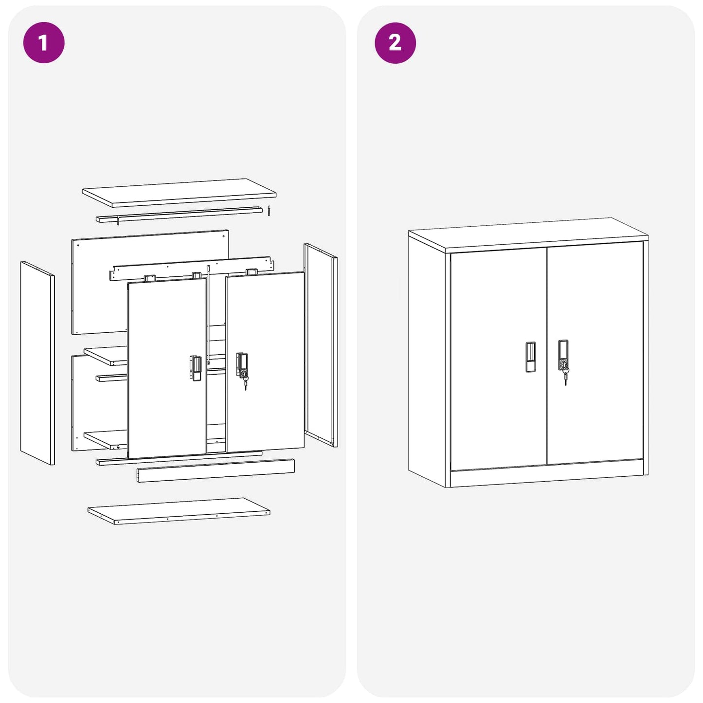 Aufbewahrungsschrank Anthrazit 80 x 40 x 90 cm Stahl