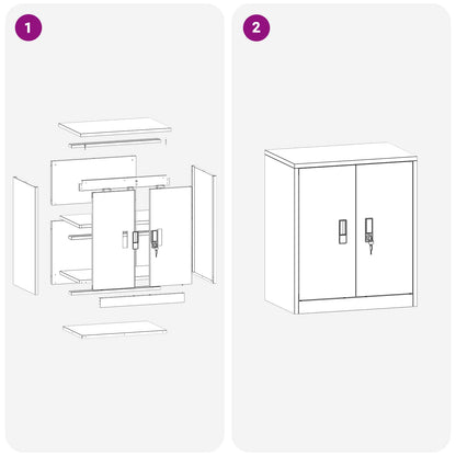 Aufbewahrungsschrank Schwarz 60 x 40 x 70 cm Stahl