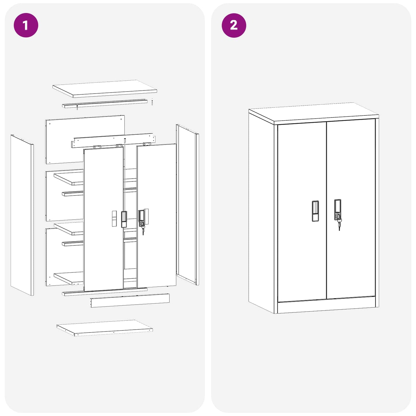 Aufbewahrungsschrank Senfgelb 60 x 40 x 105 cm Stahl