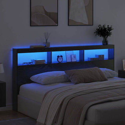 Kopfteil Schwarz Eichen-Optik 200 x 17 x 102 cm Holzwerkstoff