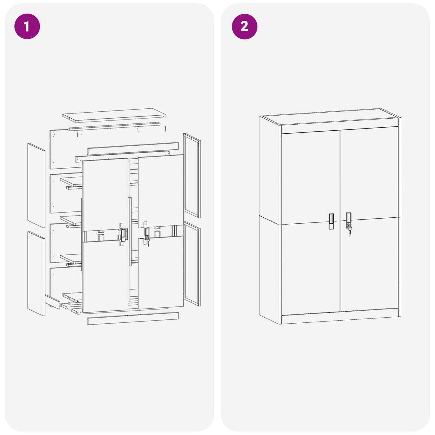 Aufbewahrungsschrank Schwarz 90 x 40 x 140 cm Stahl