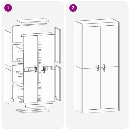 Aufbewahrungsschrank Anthrazit 80 x 40 x 180 cm Stahl