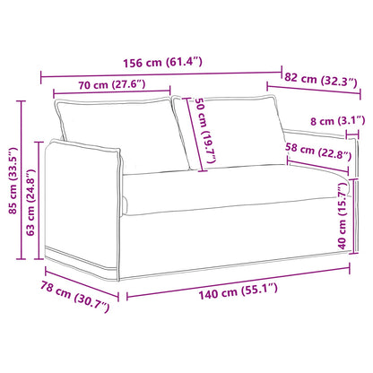 Sofa 2 pcs Dunkelgrau 196 x 82 x 85 cm Stoff