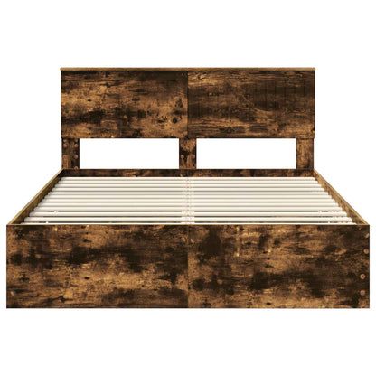 Bettrahmen Geräucherte Eiche 140 x 190 cm Ingenieurs Holz