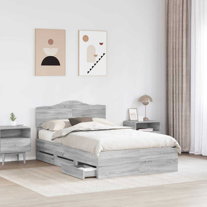 Bettrahmen Graues Sonoma 120 x 200 cm Ingenieurs Holz