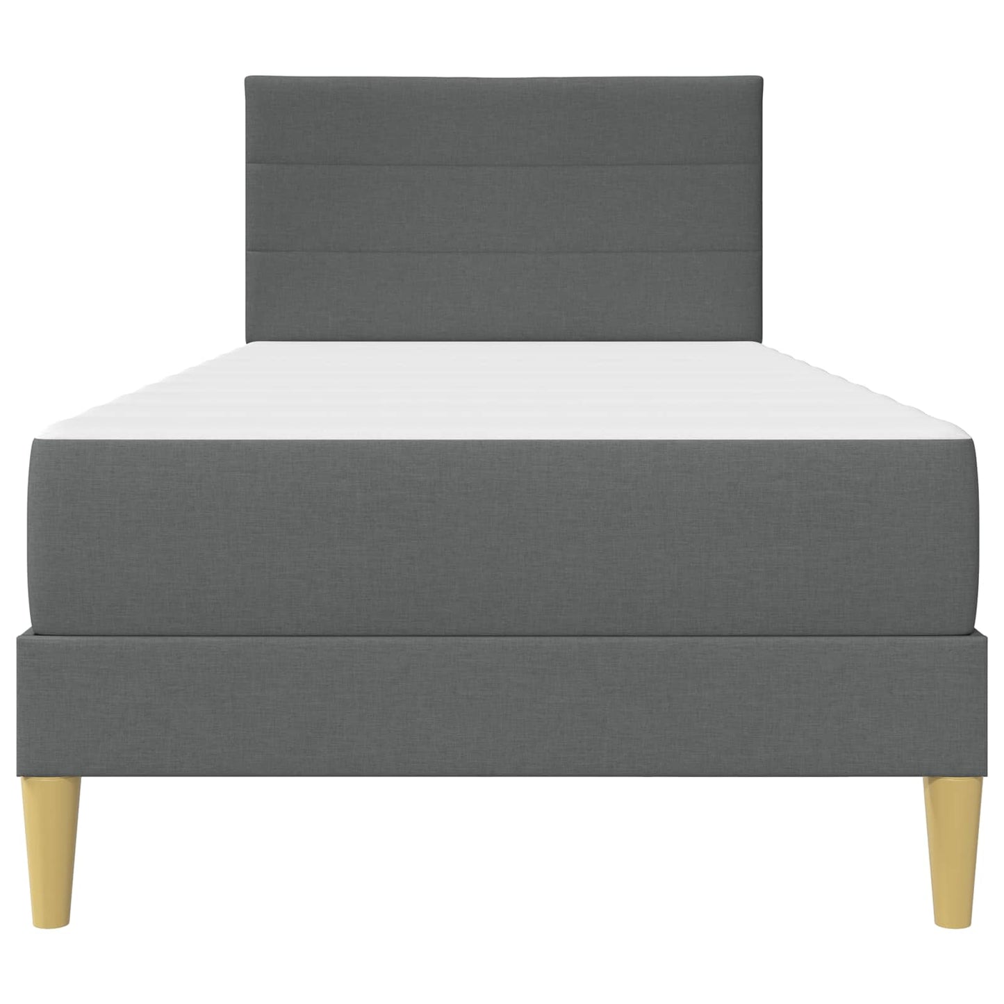 Bettgestell mit Matratze 2 pcs Dunkelgrau 90 x 190 cm Stoff