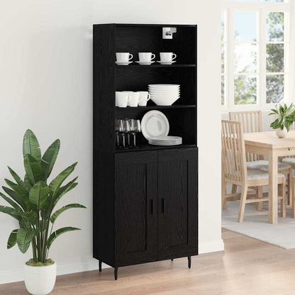 Highboard Schwarz Eichen-Optik 69,5 x 34 x 180 cm