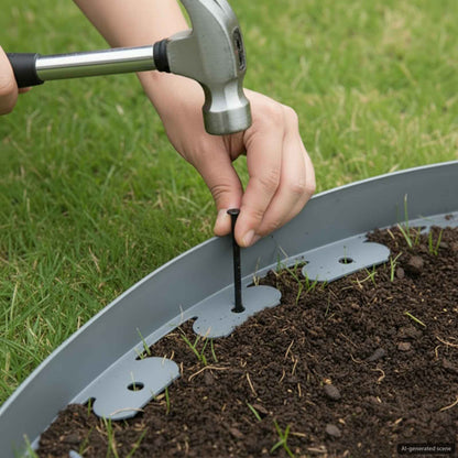 Rasenkanten Grau 2000 x 4 x 5 cm Kunststoff