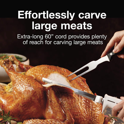 Proctor Silex Easy Slice Electric Knife for Carving Meats, Poultry, Bread, Crafting Foam and More, Lightweight with Contoured Grip, White