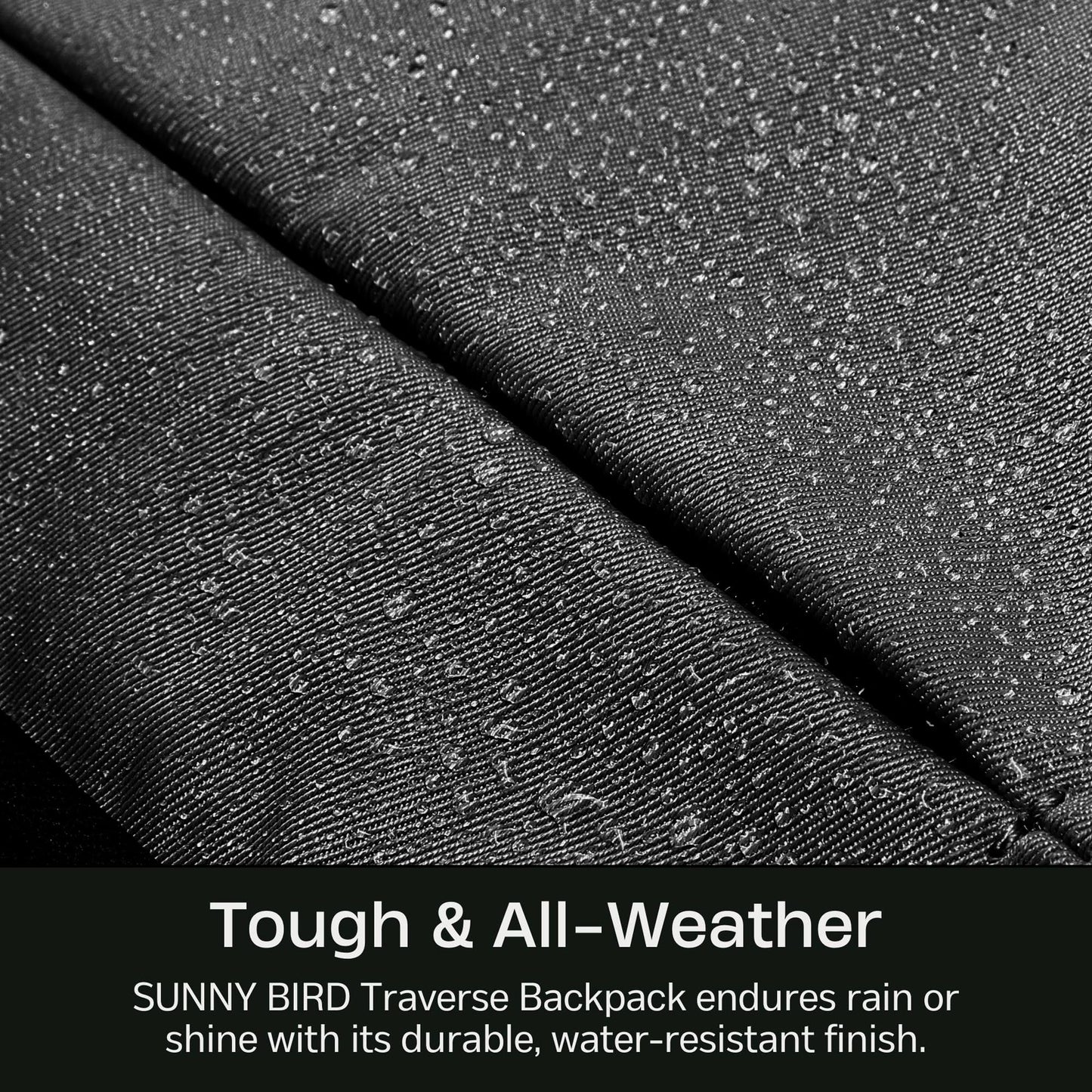 SUNNY BIRD Laptop Backpack, 15.6 Inch Laptop Work Bag, Wide Open Casual Daypack for Women, Men and Adult (Black)