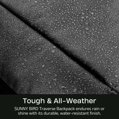 SUNNY BIRD Laptop Backpack, 15.6 Inch Laptop Work Bag, Wide Open Casual Daypack for Women, Men and Adult (Black)