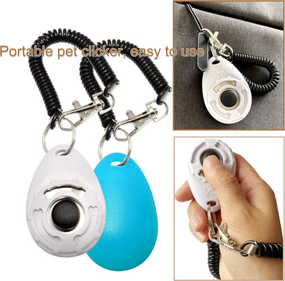 Training Clicker for Pet Like Dog Cat Horse Bird Dolphin Puppy with Wrist Strap, 2 Pack