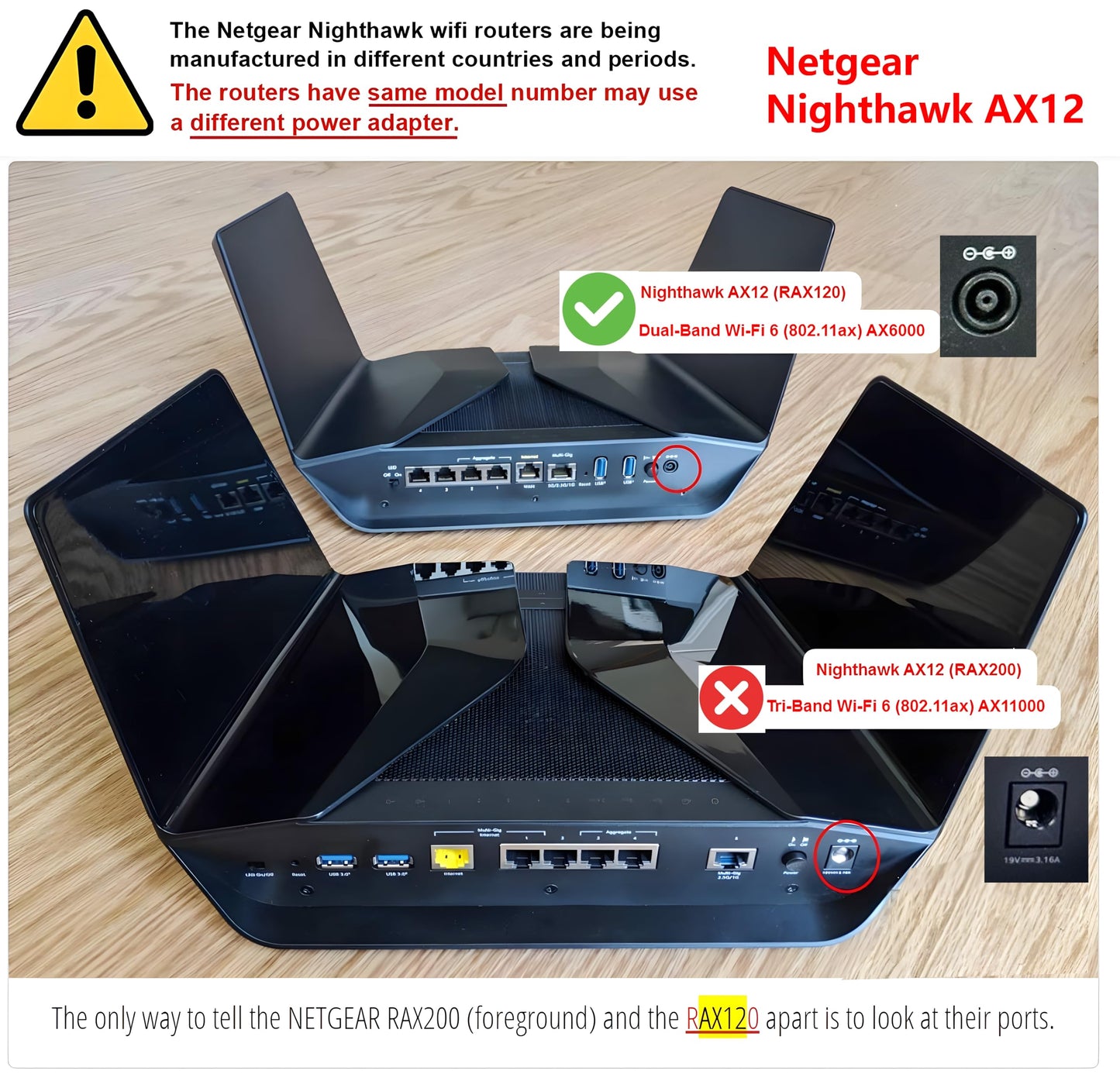 T-Power 19V Ladegerät für Netgear Nighthawk X4 X6 X6S X8 X10 AX8 AX12 AD7200 R9000 AC5300 AX6000 RAX120 Tri-Band Quad-Stream Wi-Fi Router R8500 Netzteil