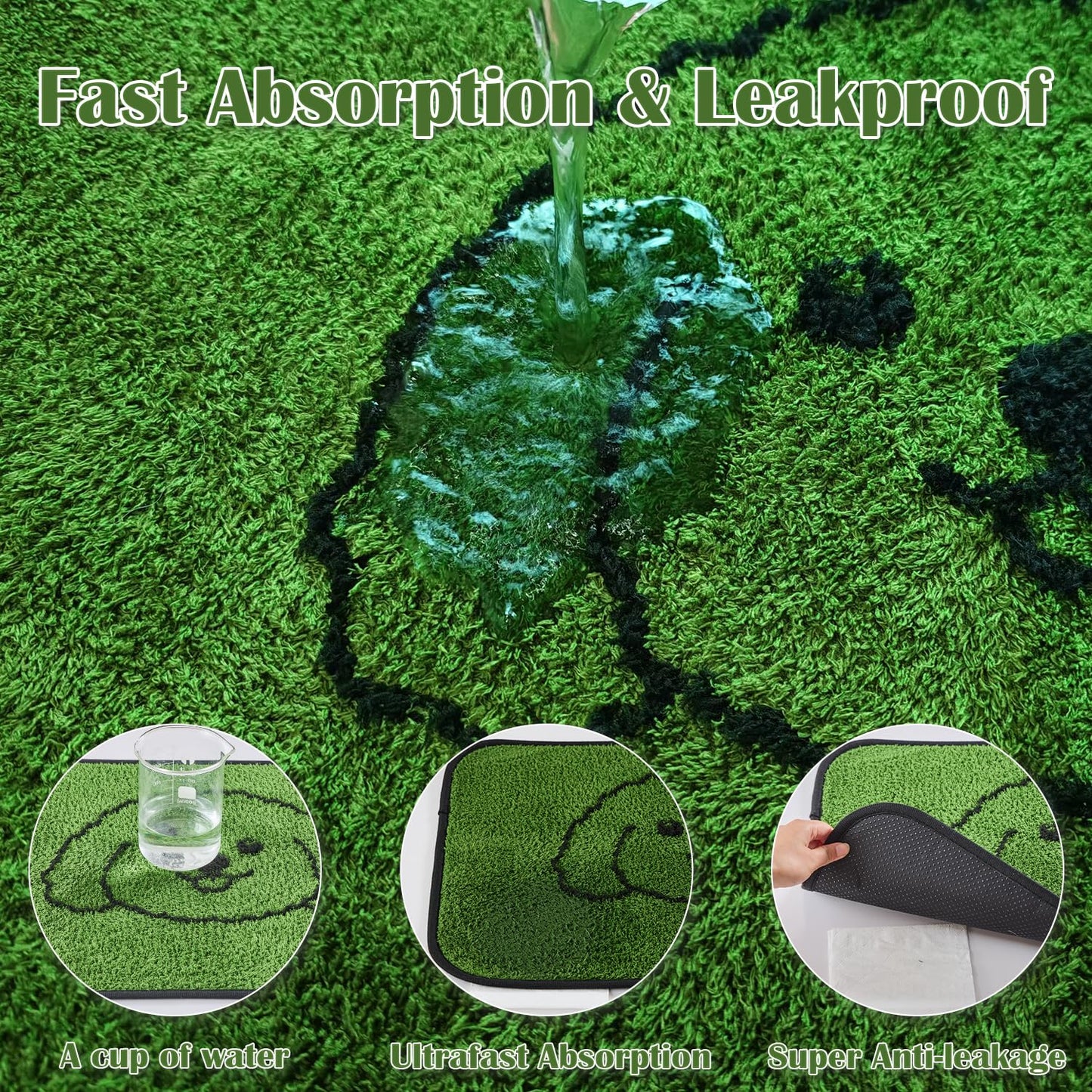 Qeils Reusable Puppy Pads, Washable Pee Pads for Dogs 2 Pack Durable Absorbent Leakproof Dog Training Pads for Home or Travel, Non-Slip Wee Wee Pads Potty Pads 18"x24"