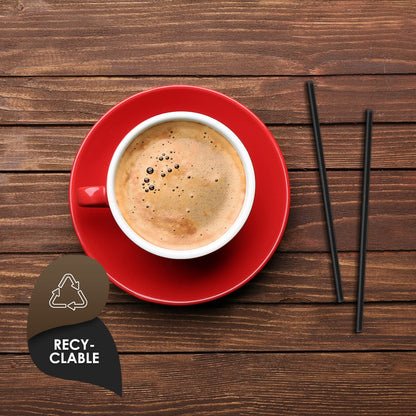 PAMI 1000 Rote Rührstäbchen 5 Zoll Einweg-Kaffeerührstäbchen aus Kunststoff für Cocktails, heiße und kalte Getränke (Schwarz, Einheitsgröße)